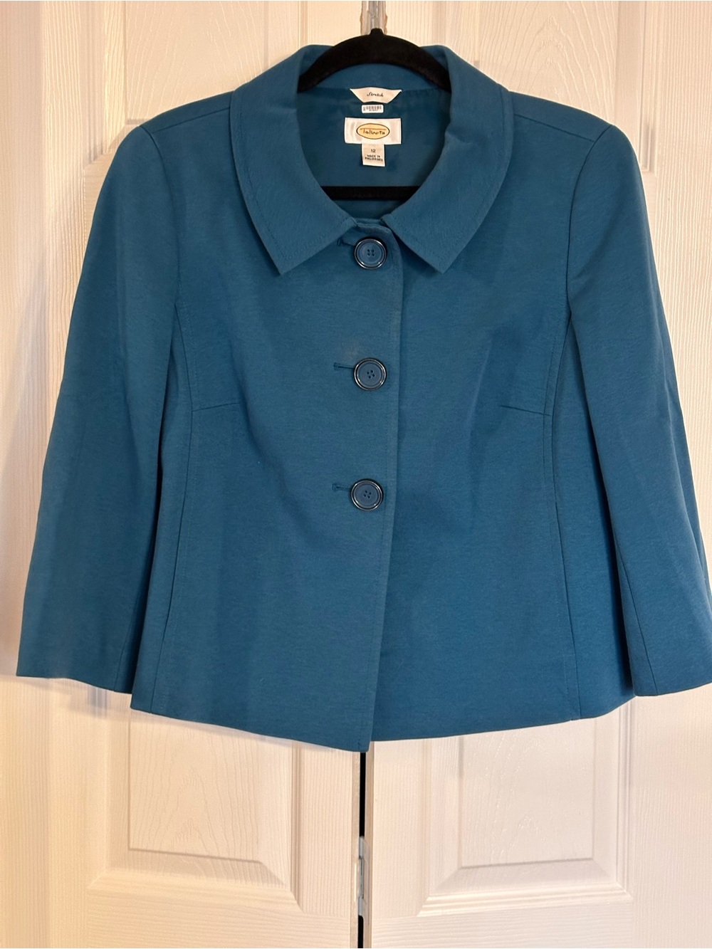 Talbots Teal Button-Front Jacket Size 12 - Picture 1 of 5